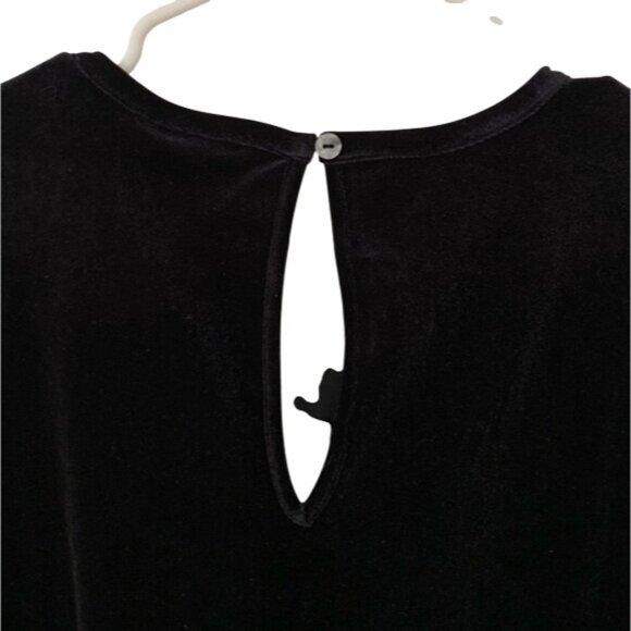 Modcloth Beyond The Shade Of Night Velvet Sheer Star Dress Small New Black Dark - Picture 7 of 10